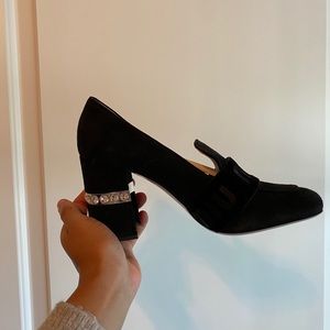 Miu Miu Black High-heel Loafers